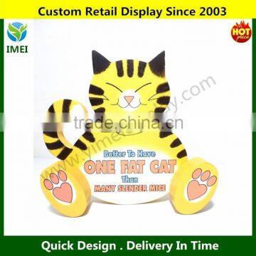 carved wood signs/ funny animal fat cat shape/ paint printing/ decoration signs 7.75x7.25" YM3-074