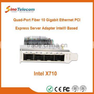 Sino-Telecom Quad-Port Fiber 10G Network Adapter with SFP+ Connectivity
