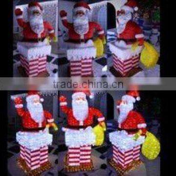 acrylic gifts and crafts 3d led lighted Santa Claus outdoor christmas decorations