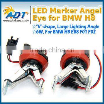 2016 hot selling DC14V max H8 6W V shape No error code smd h8 angel eyes for BMW H8,E88,E90N2010,E90 LCI,F01,F02,F13