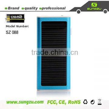 elegant aluminium shell Sungzu solar charger with LED flashlight
