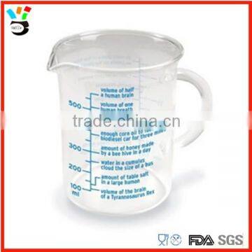 pyrex glass with handle measuring coffee glass mug/jug