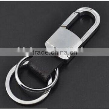 Factory Direct Sale High Quality Key Chain Zinc Alloy And Cowhide Leather Key Ring In Key Chain
