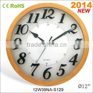 12 inch wooden promotional gift clock (12W39NA-S129)