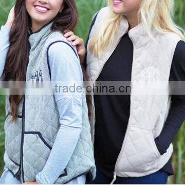 Monogrammed Herringbone Vest