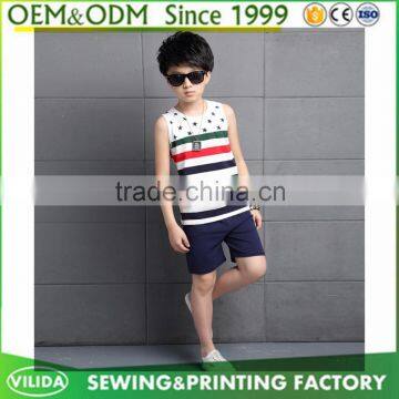 wholesale 100% cotton kids vest boys stripe tank top