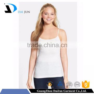 Daijun OEM high quality in plain custom white cotton spaghetti strap women workout tank tops