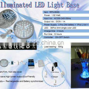 Wedding/party Decoration Led Rechargeable Glass Decoation Light Base 6 Inch Under Vase Light