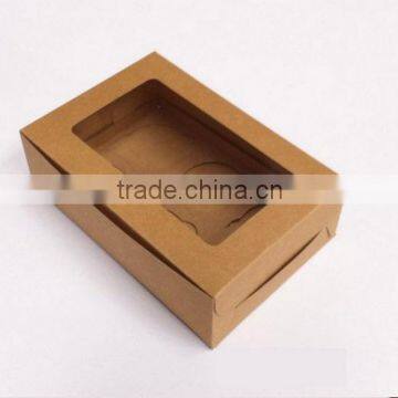 Decorative 6 Cupcake Kraft Box With Window and Inserts for Food Wholesale Cheap photo-2