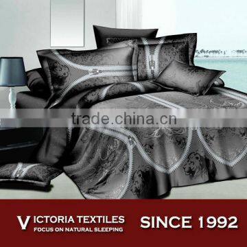 grey color background printed bed comforter set 4 piece bedding sets