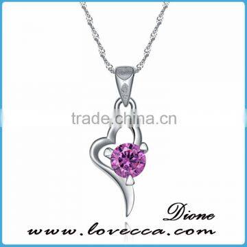 2016 fashion Heart Shape silver pendants Lady pendant 925 silver necklace