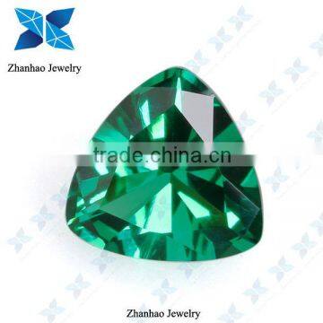 lab created green trillion cut spinel gems
