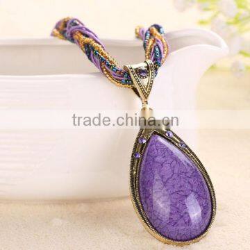 National Wind Women Water Drop Pendant Necklace photo-5