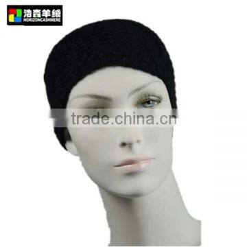 Wool And Nylon Blended Knitted Hairgrip, Black Knitted Hairgrip