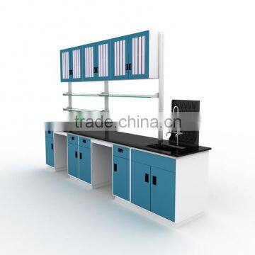 Full Height All Steel Floor Standing Mounted Dental Lab Technician Side Table with Haning Cabinet