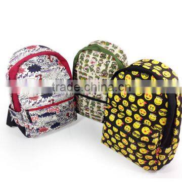 Emoji Printed High School Bag Backpack,smile Face Canvas Daypack Backpack Cool Cute Emoji Backpack photo-2
