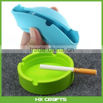 Eco-friendly colorful premium silicone rubber high temperature heat resistant round design ashtray