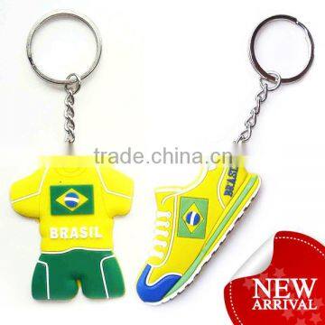 promotional cheap sport soft pvc initial bulk custom key rings