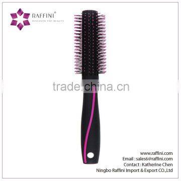 Raffini New Patterned Top selling Plastic with Swirl design Handle Round hairbrush