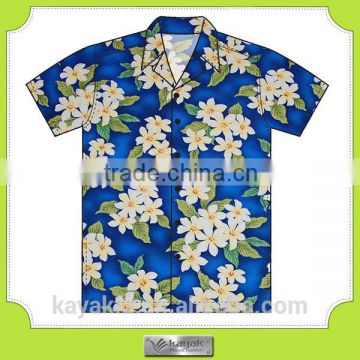 custom-made fashion printed cotton men's aloha shirt