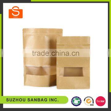 Kraft Paper Pouchs Brown Kraft Paper Zipper Food Packaging Stand Up Kraft Paper Bag