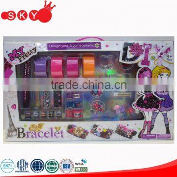 2016 Colorful plastic DIY beaded jewelry fashion girls beauty play set toys girls makeup dress up games for sale