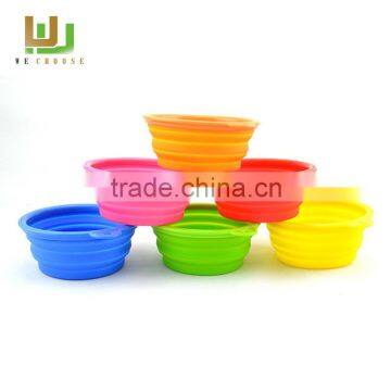 Eco-Friendly silicone collapsible pet dog bowl portable silicone folding bowl for Travel Hiking custom-made silicone bowl