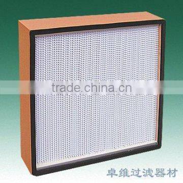 wooden frame deep pleate HEPA Air Filters with high dust holding capacity