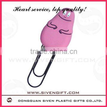 OEM cartoon pvc cute paper clip for promotion gift