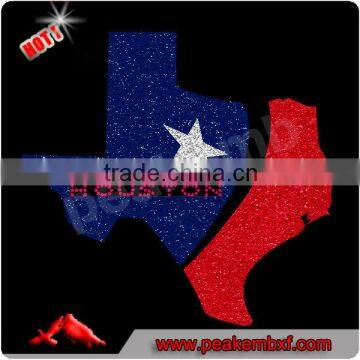 Hot Sale Houston Glitter Iron On Motif Texan Rhinestone Designs