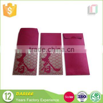 Wholesale Hot Foil Stamping Custom Special Silk Fabric Chinese Lucky Red Envelope