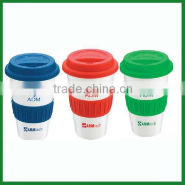 2016 hot sales ceramic mug with silicone lid and sleeve