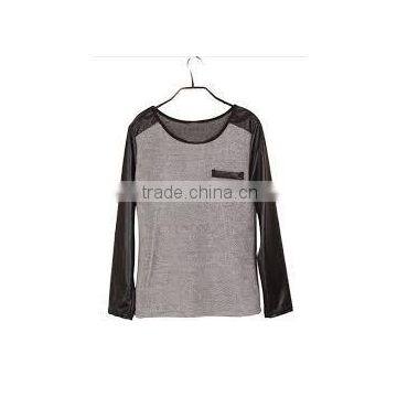 leather sleeve t shirt wholesale cheap price