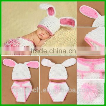 Rabbit shape baby photography props cotton yarn baby costume