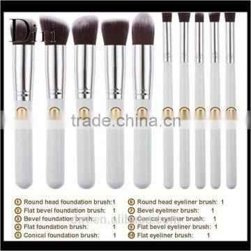 Best Selling acrylic handle 10 pcs Makeup Brush Set Blending Eyeliner Eyelash Concealer