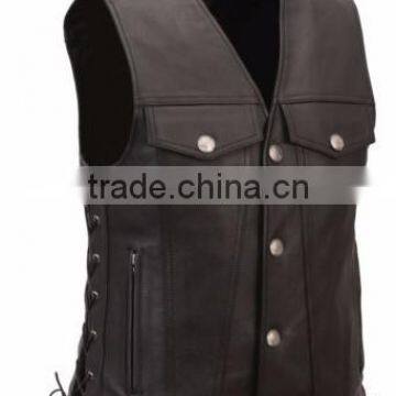 Mens biker leather Vest