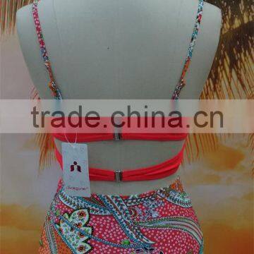 2016 New Arrival Flower Printed Retro High Waist Bikini photo-4