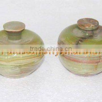 CUSTOM MADE Pakistani Supplier ONYX CANDY JARS POTS HANDICRAFTS photo-6