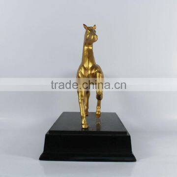 Resin Gold Plate Horse Modern Sculpture photo-4