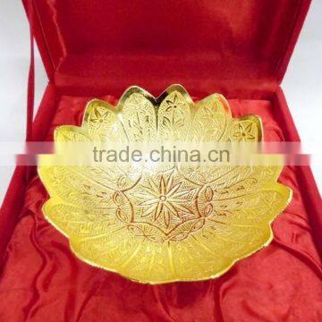 Return Gift, New Design Corporate Gift Item Home Decoration Brass Gold Plated Tray photo-2