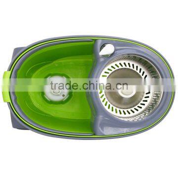 Portable Magic Mop With 2 Wheels SS Bucket Reusable Spin Mop Heads photo-5