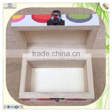 Handmade Mini Colorful Hinges Wooden Sewing Storage Box photo-4