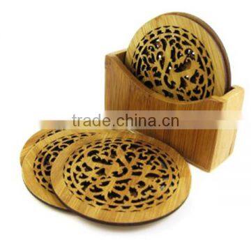 fancy laser engrave custom decor wood coaster wholesale