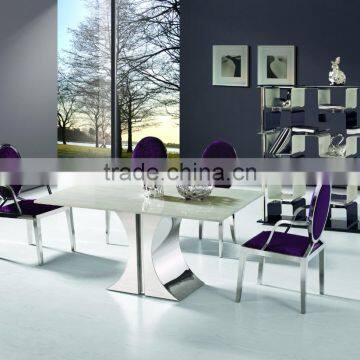 TH738 Stainless Steel Marble Top Modern Dining Table photo-2