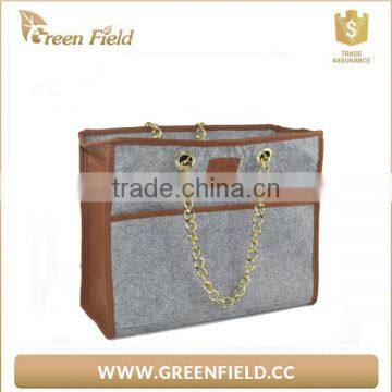 manufacture felt tote bag with metal handle for shopping made in China