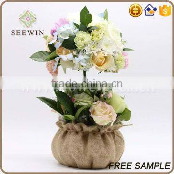 Nature Jute Burlap Fabric Garden Pot Cover /flower Box photo-2