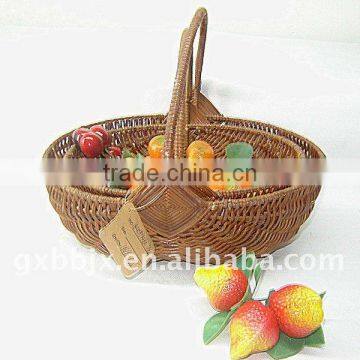 Egg shaped awn iron frame storage hanging flower basket wholesale