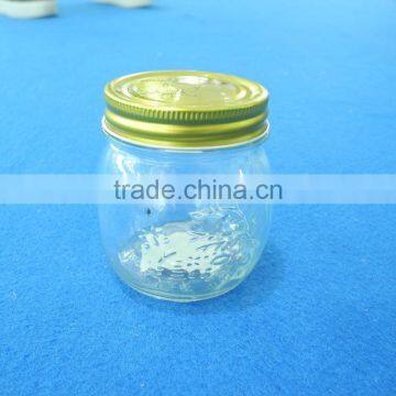 mini embossing cheap glass honey jar for spread with screw lid