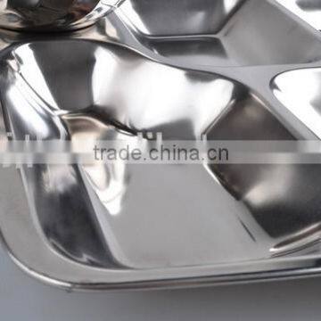 SS18/8 Stainless Steel Fast Food Tray/Mess Tray/Snack Tray,Winolaz