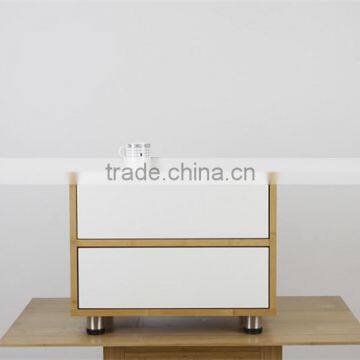 Small Bamboo Material Living Room Storage Cabinet With Two Drawer photo-5